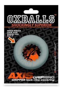 OXBALLS AXIS RIB GRIPHOLD COCKRING - CLEAR ICE