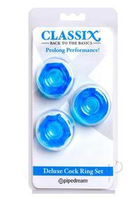 CLASSIX DELUXE COCK RING SET BLUE