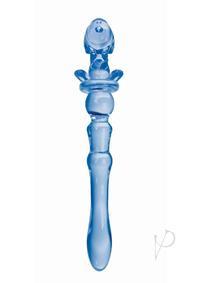 GLASS MENAGE PUPPY DILDO BLUE